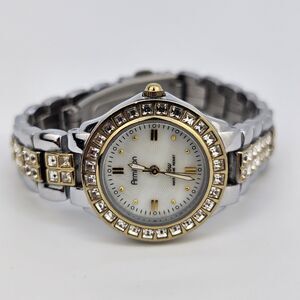 Armitron Women's Watch 26MM White MOP Dial Two Tone Bracelet 6" New Battery